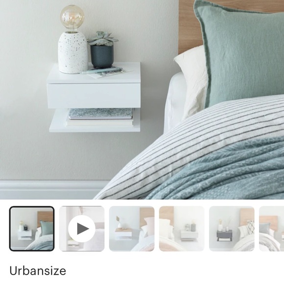 White floating wall mount bedside tables - Picture 4 of 6